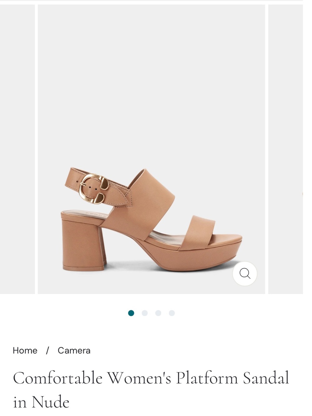 AEROSOLES Nude Platform Sandal with Gold Buckle